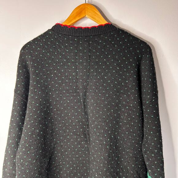 VTG Adele Knit Holiday Crewneck Sweater Women's 2X Scallop Hem Bow Christmas - Picture 8 of 9